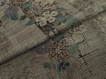平和屋着物●本場大島紬　9マルキ　草花文　正絹　逸品　DABC2266ud
