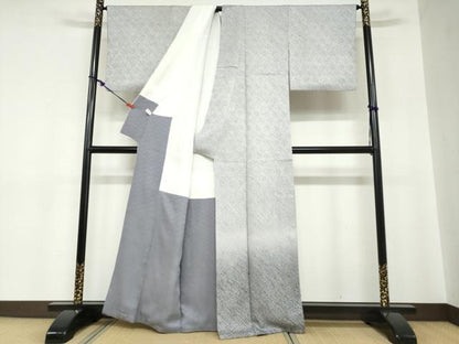 平和屋着物●色留訪問着　総絞り　霞文　暈し染め　正絹　逸品　DABC2269ud