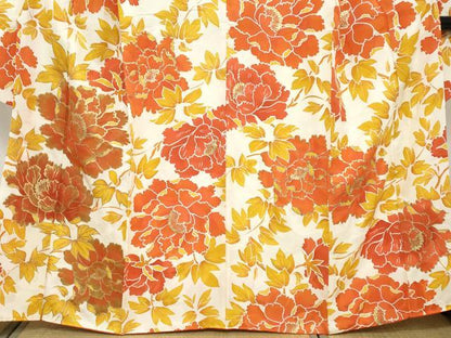 平和屋着物●豪華振袖　牡丹文　金彩　正絹　逸品　DABC2270ud