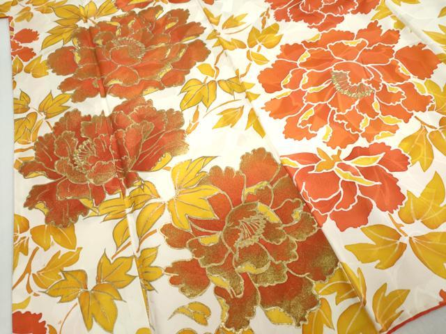 平和屋着物●豪華振袖　牡丹文　金彩　正絹　逸品　DABC2270ud