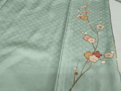 平和屋着物●訪問着　雲取り熨斗草花文　暈し染め　金彩　正絹　逸品　DABC2271ud
