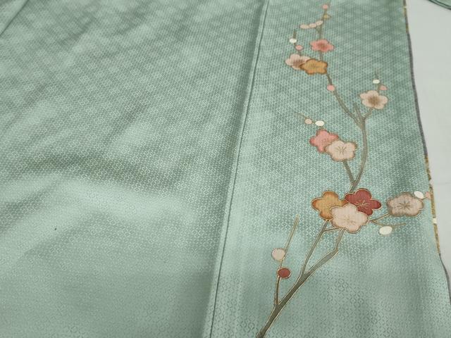 平和屋着物●訪問着　雲取り熨斗草花文　暈し染め　金彩　正絹　逸品　DABC2271ud