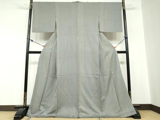 平和屋着物●上質な小紋　変わり縞　正絹　逸品　DABC2272ud