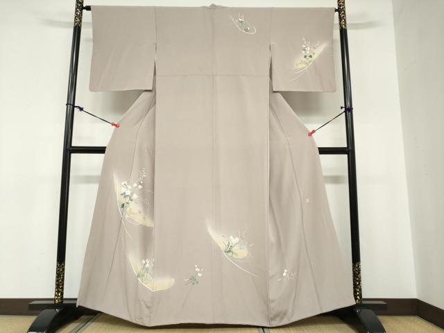 平和屋着物●訪問着　作家物　草花文　暈し染め　金彩　正絹　逸品　DABC2278ud