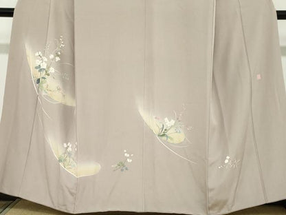 平和屋着物●訪問着　作家物　草花文　暈し染め　金彩　正絹　逸品　DABC2278ud
