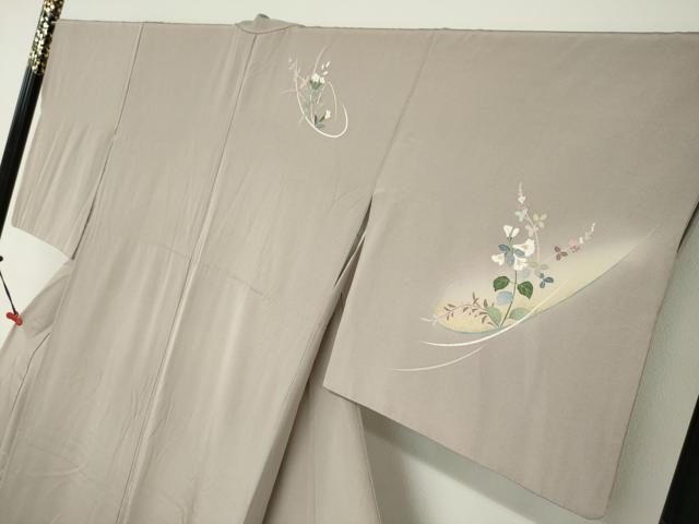 平和屋着物●訪問着　作家物　草花文　暈し染め　金彩　正絹　逸品　DABC2278ud