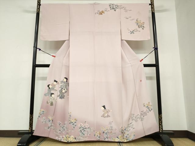 平和屋着物●十日町友禅作家　関口遼一　訪問着　童子遊び　暈し染め　正絹　逸品　未使用　DABC2279ud