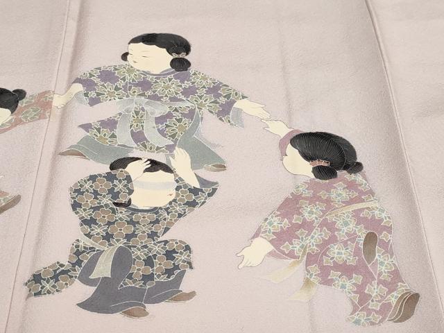 平和屋着物●十日町友禅作家　関口遼一　訪問着　童子遊び　暈し染め　正絹　逸品　未使用　DABC2279ud