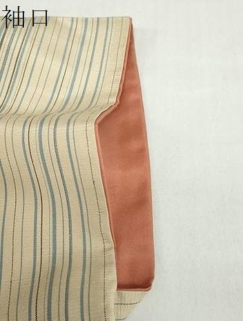 平和屋着物●上質な紬　草花間道　正絹　逸品　DABC2280ud