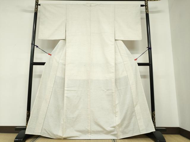 平和屋着物●上質な紬　十字絣　正絹　逸品　DABC2281ud