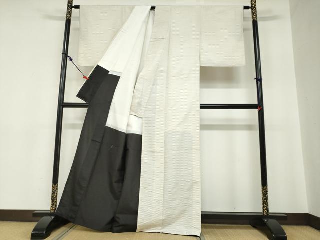 平和屋着物●上質な紬　十字絣　正絹　逸品　DABC2281ud