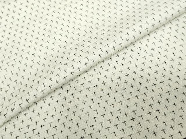 平和屋着物●上質な紬　十字絣　正絹　逸品　DABC2281ud