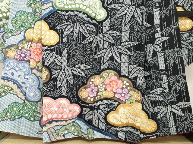 平和屋着物●豪華振袖　絞り　吉祥草花文　正絹　逸品　DABC2283ud