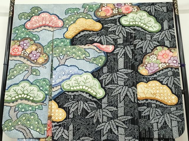 平和屋着物●豪華振袖　絞り　吉祥草花文　正絹　逸品　DABC2283ud