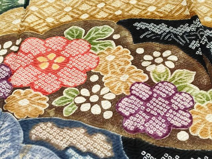 平和屋着物●豪華振袖　絞り　吉祥草花文　正絹　逸品　DABC2283ud