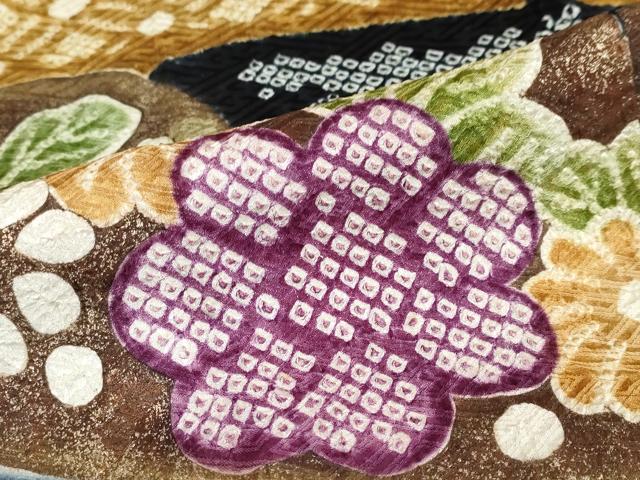 平和屋着物●豪華振袖　絞り　吉祥草花文　正絹　逸品　DABC2283ud