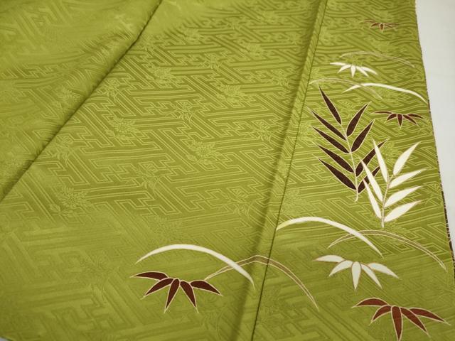 平和屋着物●豪華振袖　駒刺繍　流水渡橋草花文　金彩　正絹　逸品　DABC2285ud