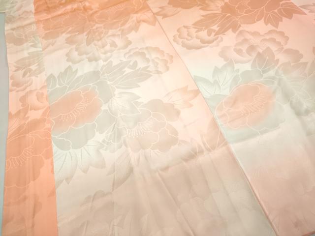 平和屋着物●振袖用長襦袢　袷　草花地紋　暈し染め　正絹　逸品　DABC2290ud