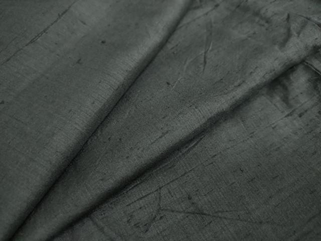 平和屋着物●男性　黒紋付　紬地　正絹　逸品　DABC2294ud