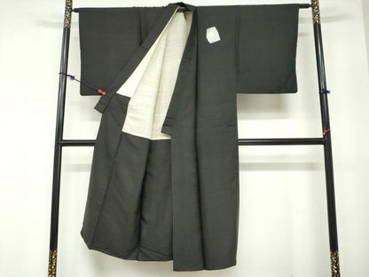 平和屋着物●男性　黒紋付　正絹　逸品　DABC2295ud