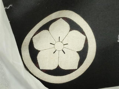 平和屋着物●男性　黒紋付　正絹　逸品　DABC2295ud