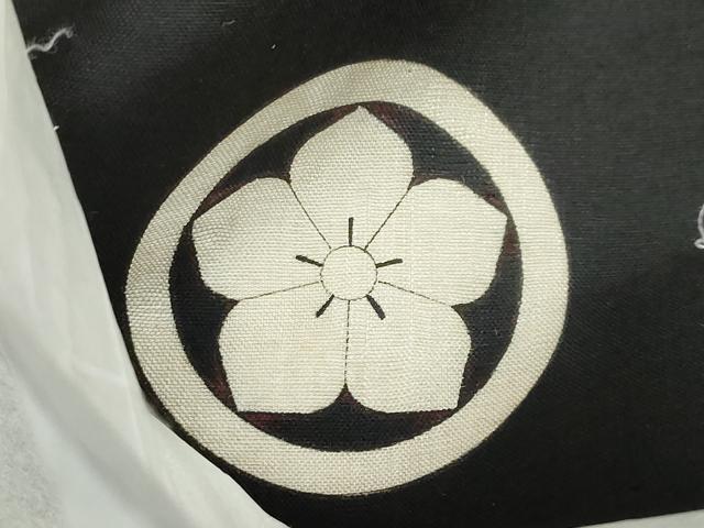 平和屋着物●男性　黒紋付　正絹　逸品　DABC2295ud