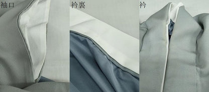 平和屋着物●男性　色紋付　錆青磁色　キングサイズ　正絹　逸品　DABC2296ud