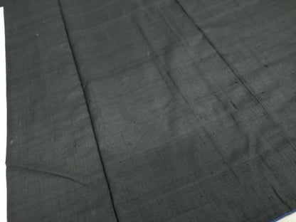 平和屋着物●男性　黒紋付　紬地　正絹　逸品　DABC2297ud