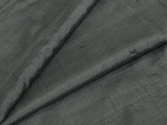 平和屋着物●男性　黒紋付　紬地　正絹　逸品　DABC2297ud