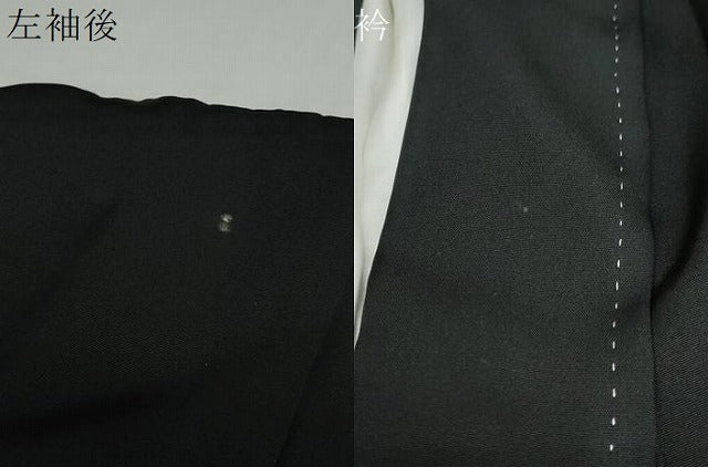平和屋着物●男性　黒紋付　正絹　逸品　DABC2300ud