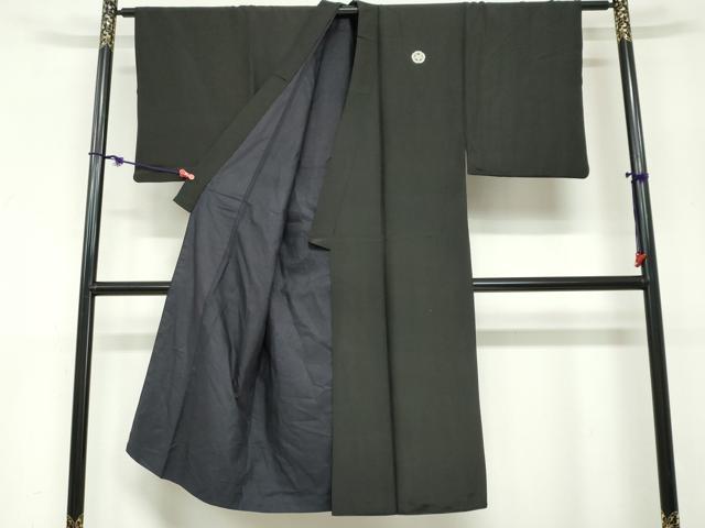 平和屋着物●男性　黒紋付　正絹　逸品　DABC2301ud