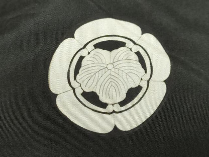 平和屋着物●男性　黒紋付　正絹　逸品　DABC2301ud