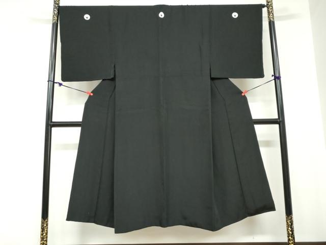 平和屋着物●男性　黒紋付　正絹　逸品　DABC2302ud
