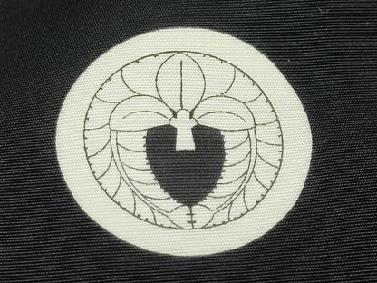 平和屋着物●男性　黒紋付　正絹　逸品　DABC2302ud
