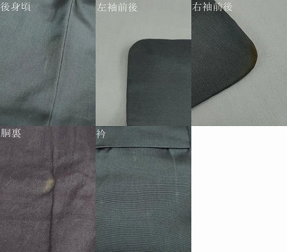 平和屋着物●男性　色紋付　錆鉄御納戸色　正絹　逸品　DABC2304ud