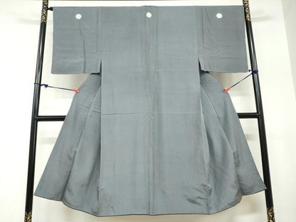 平和屋着物●男性　色紋付　錆鉄御納戸色　正絹　逸品　DABC2304ud