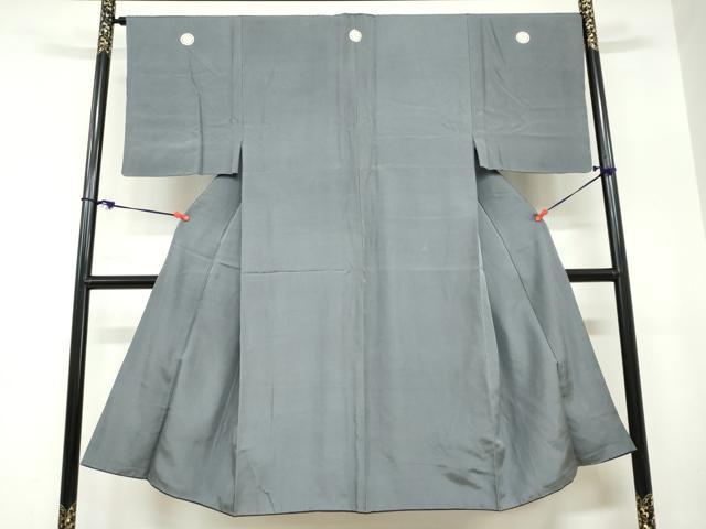 平和屋着物●男性　色紋付　錆鉄御納戸色　正絹　逸品　DABC2304ud