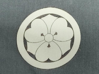 平和屋着物●男性　色紋付　錆鉄御納戸色　正絹　逸品　DABC2304ud