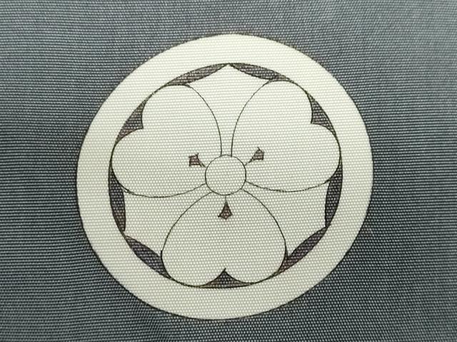 平和屋着物●男性　色紋付　錆鉄御納戸色　正絹　逸品　DABC2304ud
