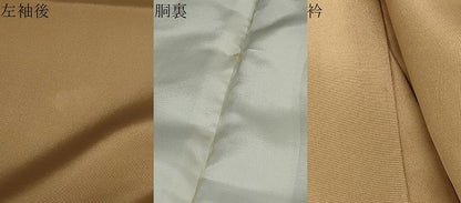 平和屋着物●男性　色紋付　黄橡色　正絹　逸品　DABC2306ud