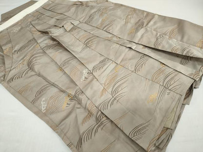 平和屋着物●男性　馬乗り袴　立波文　金銀糸　正絹　逸品　DABC2307ud