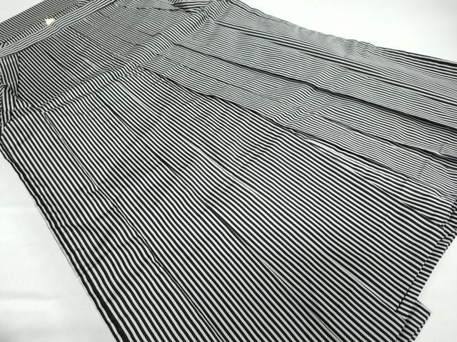 平和屋着物●男性　馬乗り袴　縞　正絹　逸品　DABC2309ud