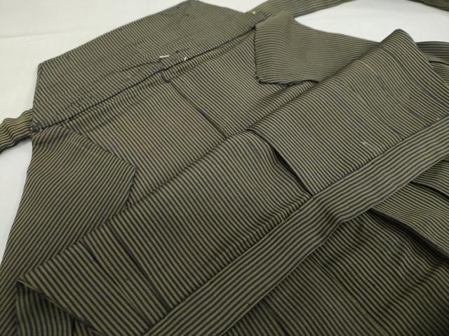 平和屋着物●男性　馬乗り袴　縞　正絹　逸品　DABC2311ud