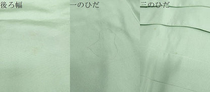 平和屋着物●男性　馬乗り袴　若葉色　正絹　逸品　DABC2313ud