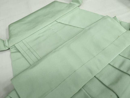 平和屋着物●男性　馬乗り袴　若葉色　正絹　逸品　DABC2313ud