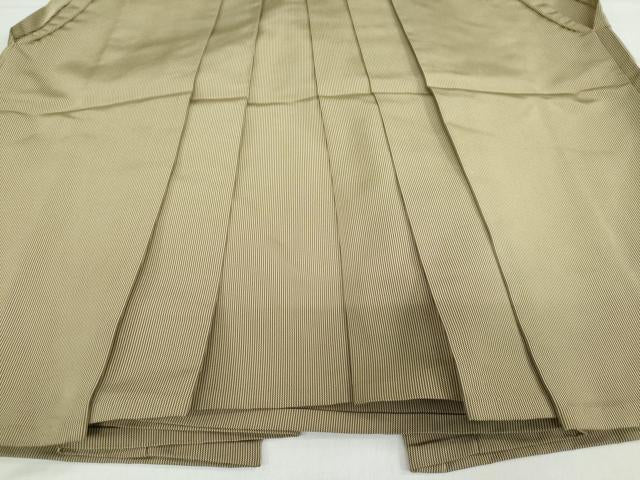 平和屋着物●男性　馬乗り袴　茜　神代袴　縞　正絹　逸品　DABC2318ud