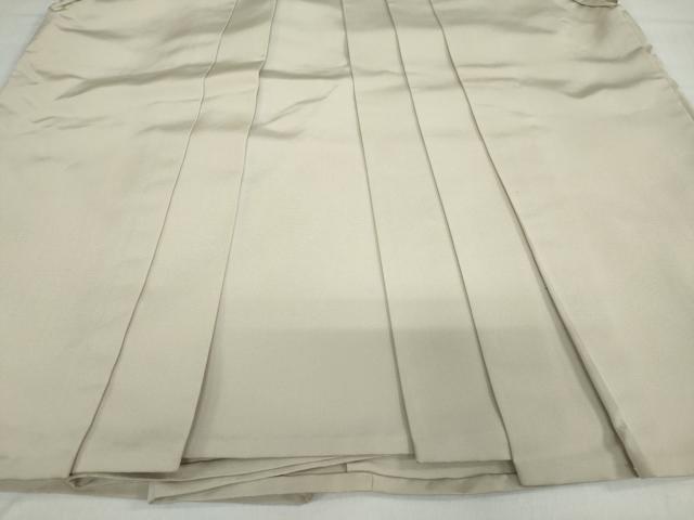 平和屋着物●男性　馬乗り袴　白橡色　正絹　逸品　DABC2319ud