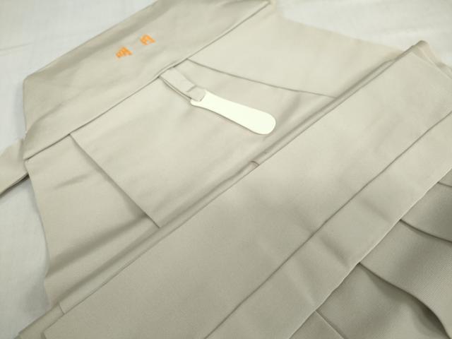 平和屋着物●男性　馬乗り袴　白橡色　正絹　逸品　DABC2319ud