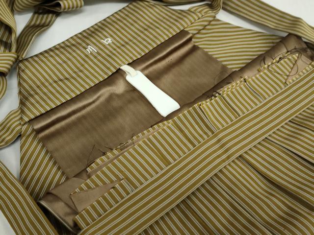 平和屋着物●男性　馬乗り袴　縞　正絹　逸品　DABC2322ud
