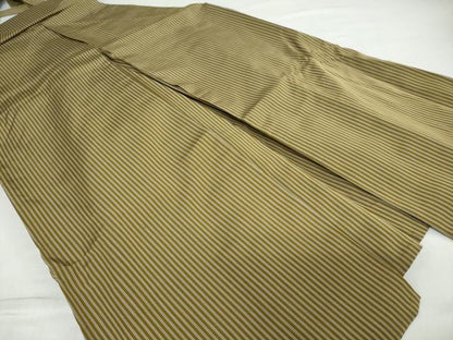 平和屋着物●男性　馬乗り袴　縞　正絹　逸品　DABC2322ud